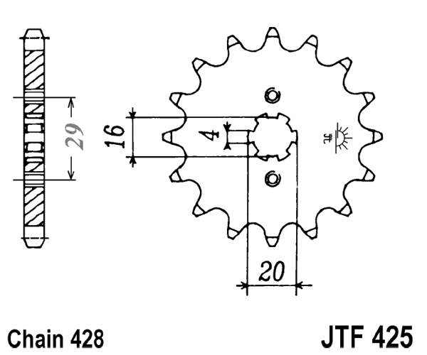 Ritzel JT JTF 425-14 14T, 428